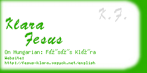 klara fesus business card